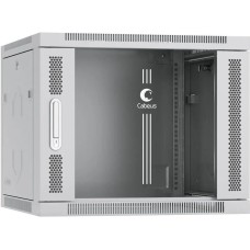 CABEUS Шкаф коммутационный SH-05F-9U60/35 настенный, стеклянная передняя дверь, 9U, 600x501x350 мм