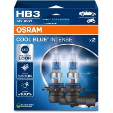 Лампа галогенная OSRAM Автолампа галогенная HB3 (60W P20D +100%) COOL BLUE INTENSE (евробокс, 2шт) 5000K 12V