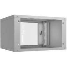 CABEUS Шкаф коммутационный (WSC-05D-6U55/45) настенный 6U 550x450мм пер.дв.стекл 30кг серый 390мм 11кг 220град. 320мм IP20 сталь