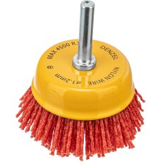 DENZEL Щетка для дрели, 65 мм, Чашка, со шпилькой, нейлоновая щетина 74435