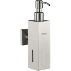 BRIMIX - Дозатор для жидкого мыла настенный, антивандальный, 250 мл, квадратный корпус, из нержавеющей стали SUS 304, цвет САТИН. 22077