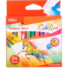 DELI Восковые мелки EC20820 Colorun 24цв. картон.кор./европод