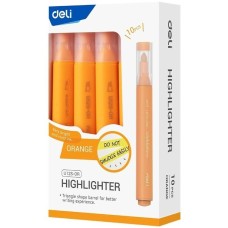 DELI Текстовыделитель EU12S-OR скошенный пиш. наконечник 1-5мм оранжевый коробка картонная