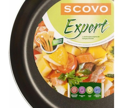 Сковорода SCOVO СЭ-030 expert со стекл. крышкой д.28 см