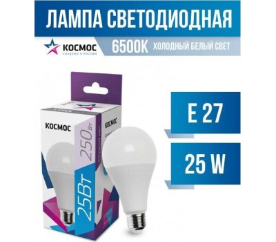 Лампа светодиодная КОСМОС LKECLED25WA65E2765