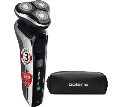 Бритва POLARIS PMR 0307RС WET&DRY PRO 5 BLADES+ черный/хром