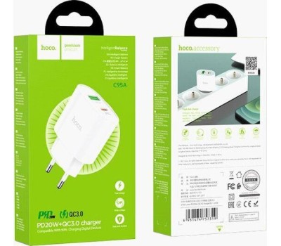 СЗУ HOCO (6931474757319) СЗУ HOCO C95A Lineal PD 20W+QC3.0 (белый)