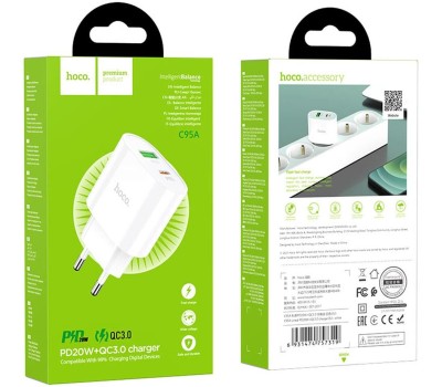 СЗУ HOCO (6931474757319) СЗУ HOCO C95A Lineal PD 20W+QC3.0 (белый)