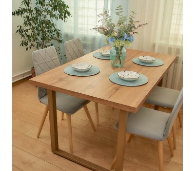 Стул обеденный POLINI Home Rio SD, светло-серый - натуральный (2 кор.)