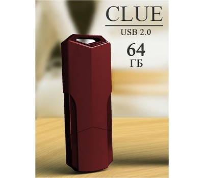 Флэш-напокитель SMARTBUY (SB64GBCLU-BG) UFD 2.0 064GB CLUE Burgundy
