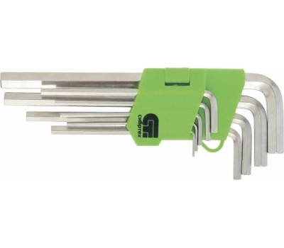 Набор ключей СИБРТЕХ Набор ключей имбусовых Tamper-Torx , 9 шт: ТT10-ТT50.45x, закаленные, короткие, никель