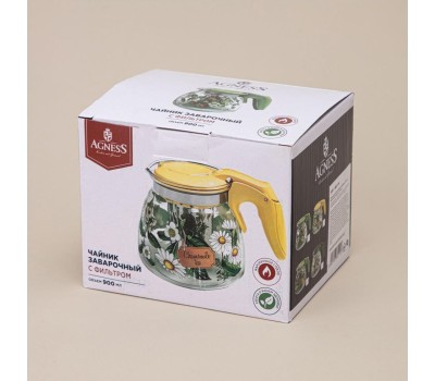 Чайник заварочный AGNESS 885-114 ФРУКТЫ 900мл