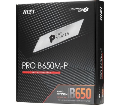 MICROSTAR Материнская плата MSI PRO B650M-P / AMD B650 AM5 4xDDR5 2xM.2 4xSATA D-SUB HDMI DP / mATX