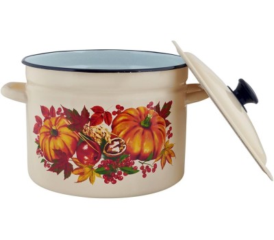 Кастрюля КМЗ 41804-212/6 эмал цил 9,0л с рис