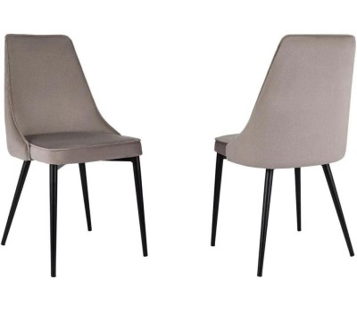 БЮРОКРАТ Стул для дома CH-K4_2 комплект 2шт т.бежевый Holland 61 металл черный на ножках (CH-K4_1/HL61_2)