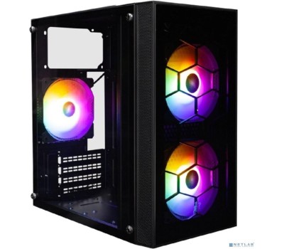 Корпус 1STPLAYER FIREBASE X1 Black / mATX / 3x120mm LED fans / X1-BK-3F1