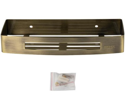 Аксессуары для ванной комнаты BRIMIX 5655-B Полочка литая, прямоугольная, одинарная, из нержавеющей стали, цвет БРОНЗА