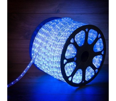 Лента светодиодная NEON-NIGHT Дюралайт LED трехжильный 230В 13мм 24 LED/м СИНИЙ свечение с динамикой модуль 4м бухта 100м Эконом