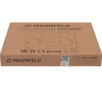 MAUNFELD Электрическая варочная поверхность CVCE774SMTBK, конфорок: 4 шт., стеклокерамика, независимая, черный