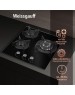Варочная панель газовая WEISSGAUFF Газовая варочная панель HGG 451 BGh Nano, 3 конфорки, закаленное стекло, черный