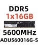 Оперативная память ADATA Память DDR5 DIMM 16Gb (PC44800, 5600MHz, CL46, 1.1V, RTL) (AD5U560016G-S)