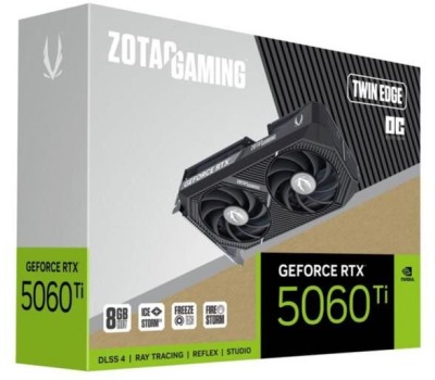 Видеокарта ZOTAC Видеокарта NVIDIA GeForce RTX 5060TI RTX 5060TI 8GB AMP 8ГБ AMP, GDDR7, Ret [zt-b50610f-10m]