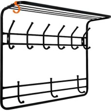 Вешалка настенная ЗМИ 2х ярусная с полкой 80 Черный ВСП 9