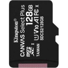 KINGSTON Карта памяти microSDXC UHS-I U1 Canvas Select Plus 128 ГБ, 100 МБ/с, Class 10, SDCS2/128GB, 1 шт., переходник SD
