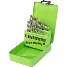 Набор сверл СИБРТЕХ Набор сверл по металлу, 1-10 мм, (через 0.5 мм +3.2 и 4.8 мм) HSS 21 шт, металлический бокс, цилиндрический хвостовик 723756