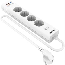 Сетевой фильтр PHILIPS Сетевой фильтр CHP4346WA/51, 2м, белый