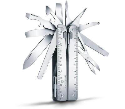 VICTORINOX Мультитул SwissTool X Plus (3.0338.L) 115мм 37функц. мини-отвертка/штопор/набор бит/чехол кожаный серебристый карт.коробка