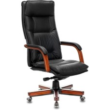 БЮРОКРАТ Кресло руководителя T-9927WALNUT черный кожа крестов. металл/дерево