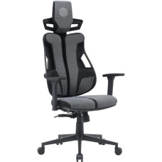 CACTUS Кресло CS-CHR-DUO-GYBK серый/черный с подголов. крестов. сталь пластик черный