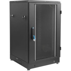 ЦМО Шкаф коммутационный ШТК-М-24.6.8-1ААА-9005 напольный, стеклянная передняя дверь, 24U, 600x1245x800 мм
