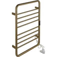 KRAFTTE - Полотенцесушитель электрический, с сенсорным управлением, с таймером до 24 часов, температура нагрева 35 - 70° С, лесенка с заоваленными углами, 10 перекладин, 530 х 840 х 95 мм, из нержавеющей стали, цвет МАТОВОЕ ЗОЛОТО. 44054