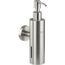 BRIMIX - Дозатор для жидкого мыла настенный, антивандальный, 250 мл, цилиндрический корпус, из нержавеющей стали SUS 304, цвет САТИН. 22088