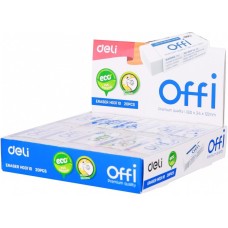 DELI Ластик EH03110 Offi 60x24x12мм ПВХ белый индивидуальная картонная упаковка