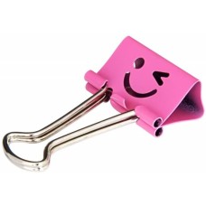 DELI Зажимы 8487 smile 19мм ассорти (упак.:40шт) пластиковая туба