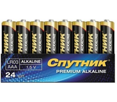 Элементы питания СПУТНИК LR03/4S PREMIUM ALKALINE