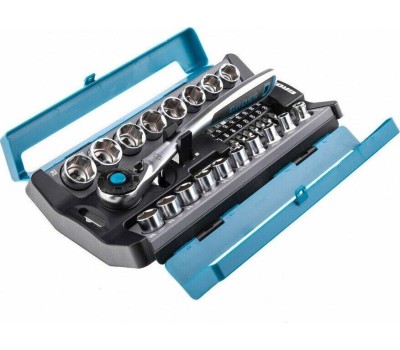 Наборы инструмента GROSS Набор торцевых головок, трещотка 120 зубьев, 41 предмет, 1/2