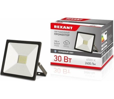 Прожектор светодиодный REXANT (605-003) 30 Вт 200-260В IP65 2400 лм 6500 K холодный свет