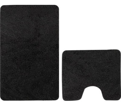 Коврик д/ванной комнаты САНАКС 00162 Коврик в ванную SHAGGY двойной ЧЁРНЫЙ 60х100 + 50х60 см 100% полиэстер