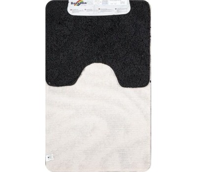 Коврик д/ванной комнаты САНАКС 00162 Коврик в ванную SHAGGY двойной ЧЁРНЫЙ 60х100 + 50х60 см 100% полиэстер