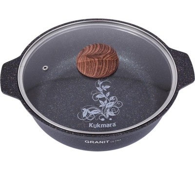 Жаровня КУКМОР жгг31а а/пр литая 3,0л стекл/кр Granit ultra blue