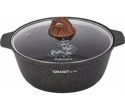 Жаровня КУКМОР жгг31а а/пр литая 3,0л стекл/кр Granit ultra blue