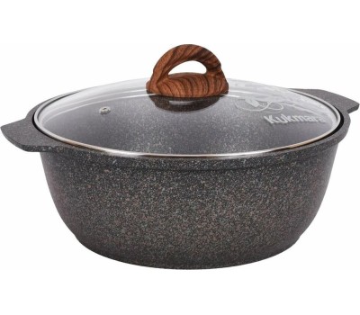 Жаровня КУКМОР жгг31а а/пр литая 3,0л стекл/кр Granit ultra blue