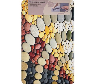 Коврик для ванной САНАКС 00440 Коврик в ванную ПАМЯТЬ - эффект восстановления, одинарный, дизайнерский - камни 50 х 80 см