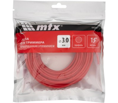 Леска для триммера MTX Леска для триммера армированная алюминием круглая 3,0 мм х 15 м //