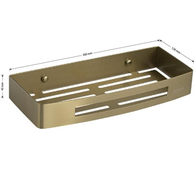 Аксессуары для ванной комнаты BRIMIX 5655-MG Полочка литая, прямоугольная, одинарная, из нержавеющей стали, цвет МАТОВОЕ ЗОЛОТО