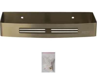 Аксессуары для ванной комнаты BRIMIX 5655-MG Полочка литая, прямоугольная, одинарная, из нержавеющей стали, цвет МАТОВОЕ ЗОЛОТО